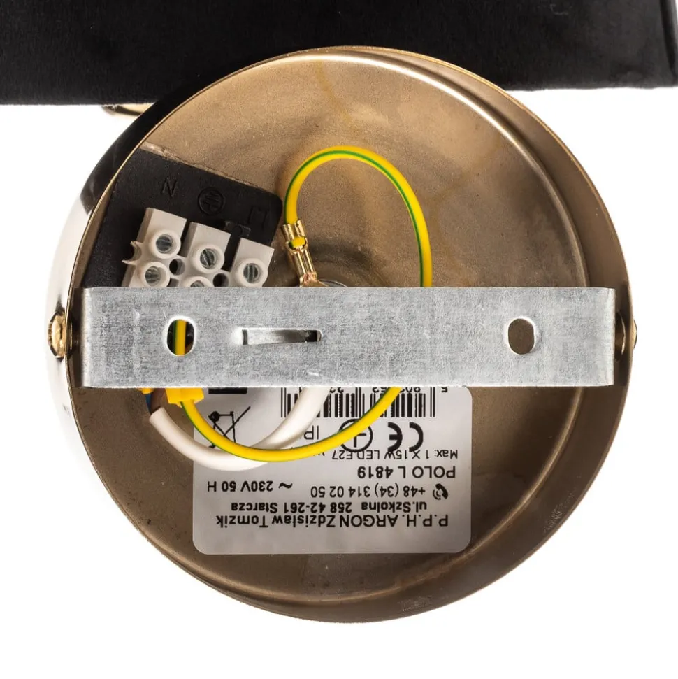 Wandlamp Polo, zwart/donker messing