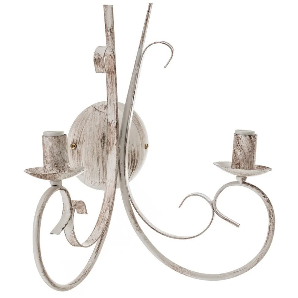 Wandlamp Pompei, 2-lamps, antiek wit