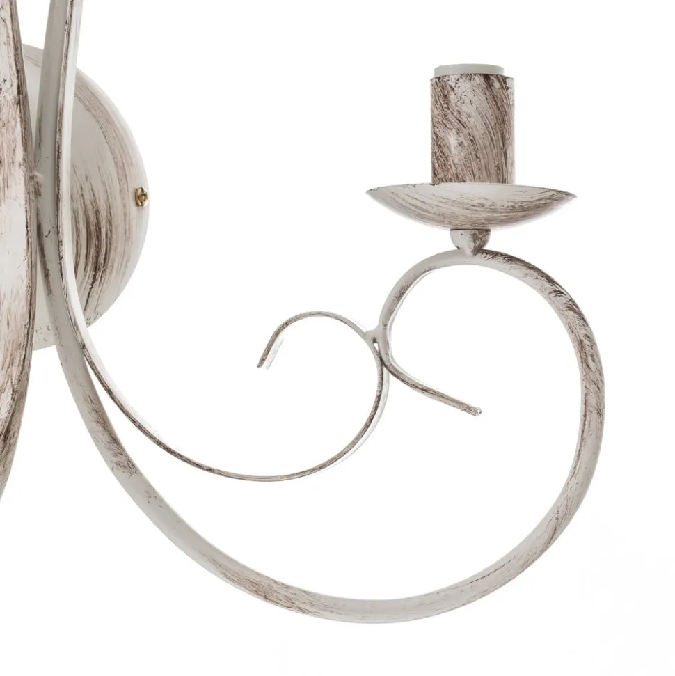 Wandlamp Pompei, 2-lamps, antiek wit