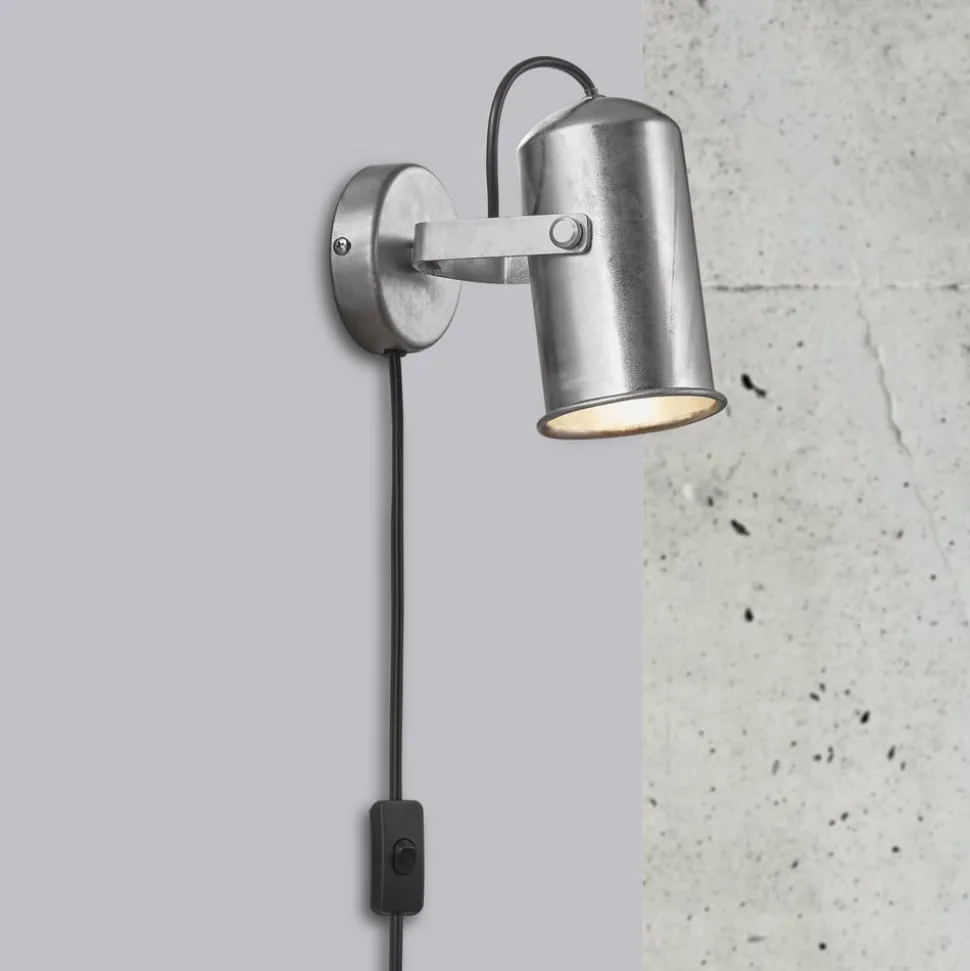 Wandlamp Porter in industriële look met stekker