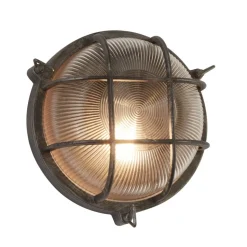 Wandlamp Porto, rond, zwart-zilver