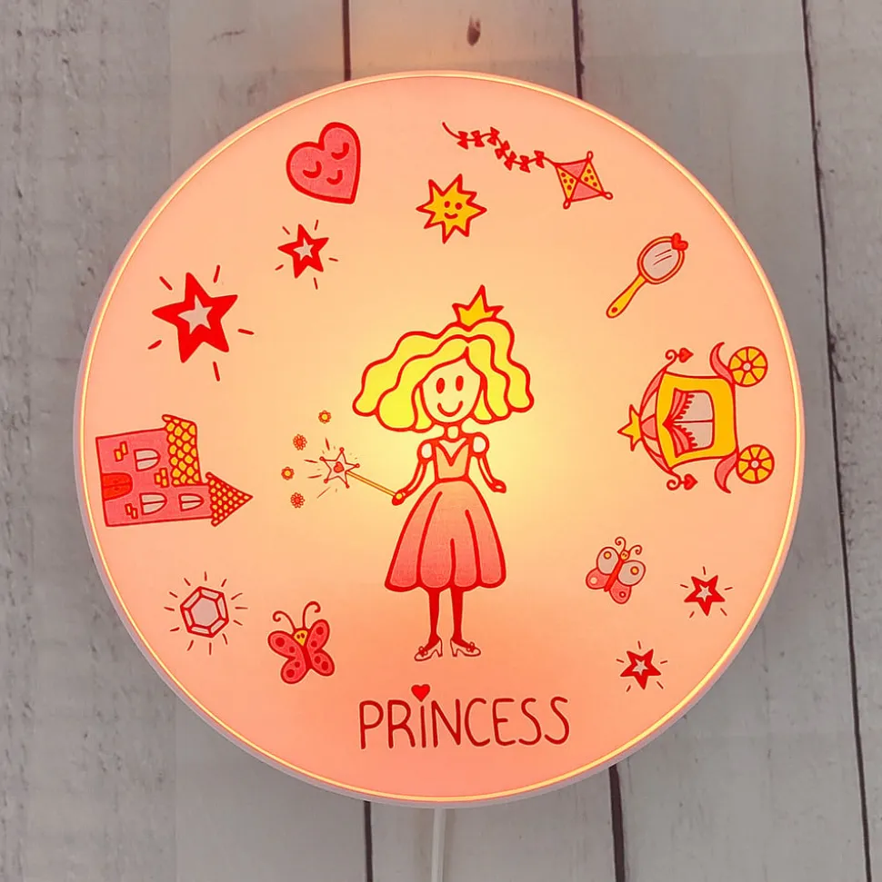 Wandlamp Princess met schakelaar en stekker