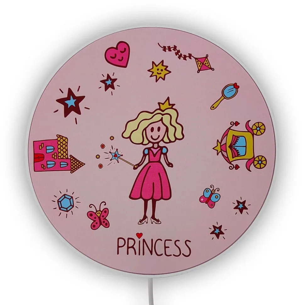 Wandlamp Princess met schakelaar en stekker