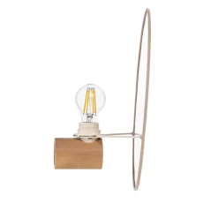 Wandlamp Puls, jute kap, natuurbruin, Ø 30 cm