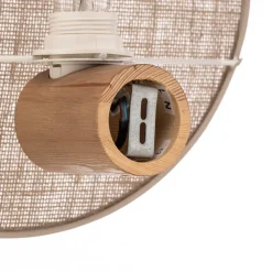 Wandlamp Puls, jute kap, natuurbruin, Ø 30 cm