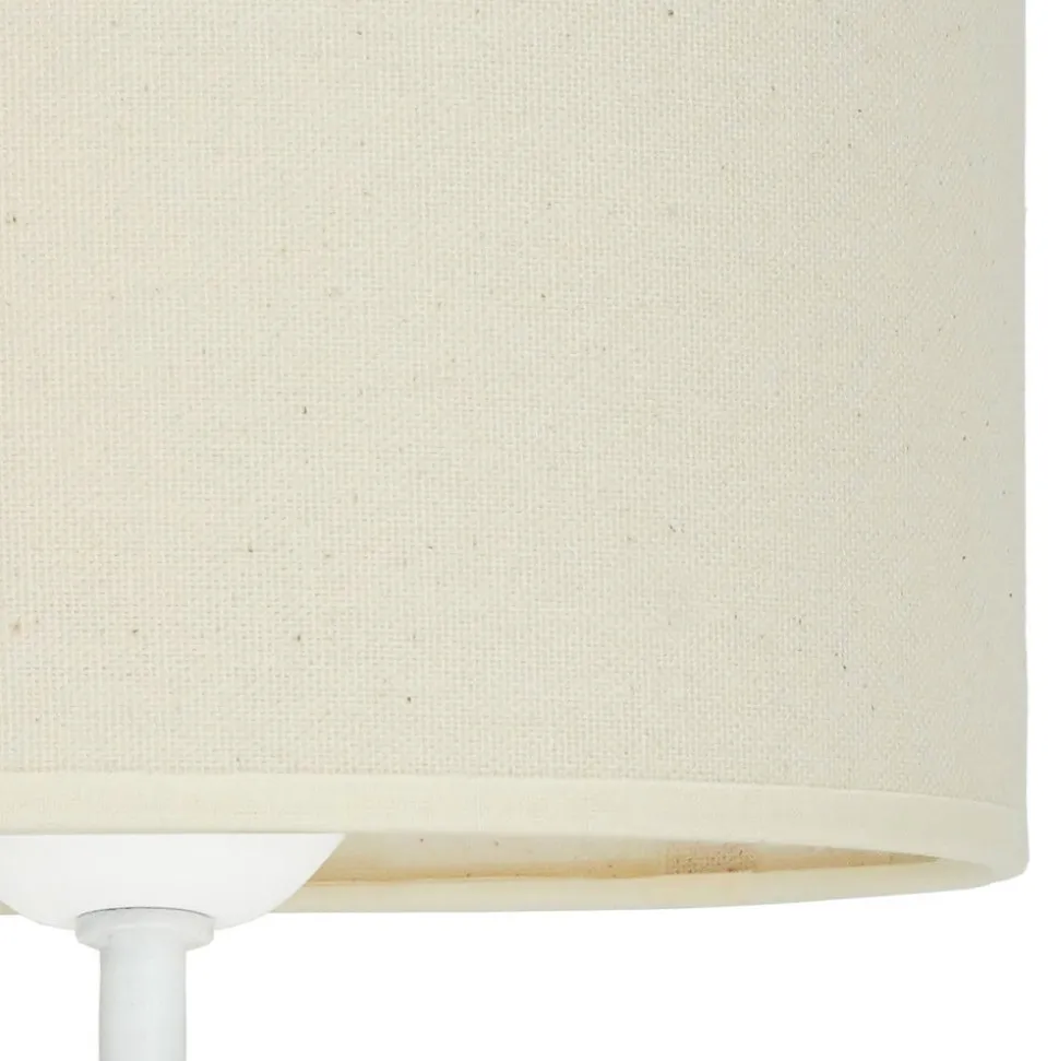 Wandlamp roller, stof, wit/beige, leeslampje