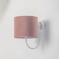 Wandlamp Rosabelle met textiel kap, roze
