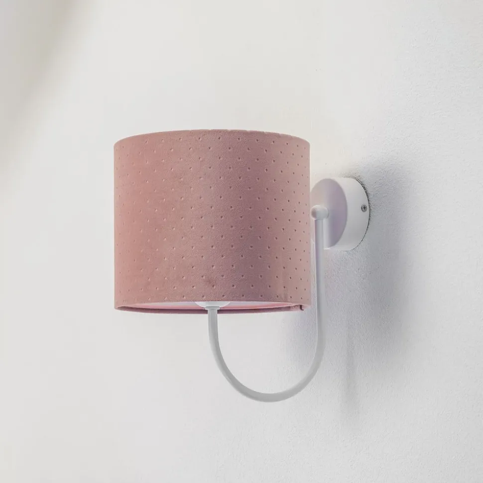 Wandlamp Rosabelle met textiel kap, roze