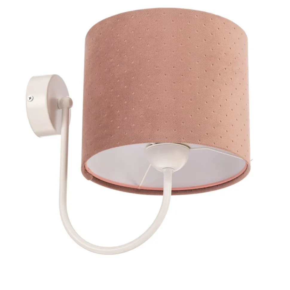 Wandlamp Rosabelle met textiel kap, roze