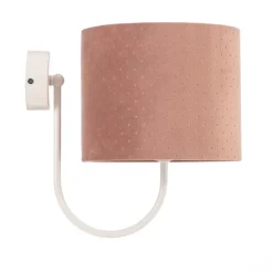 Wandlamp Rosabelle met textiel kap, roze