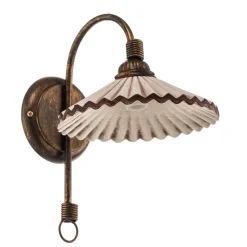 Wandlamp Rosina, brons met roze keramische kap