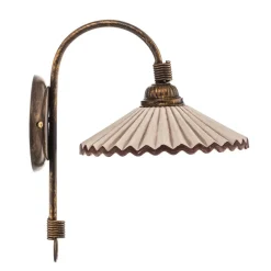 Wandlamp Rosina, brons met roze keramische kap