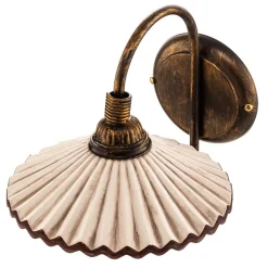 Wandlamp Rosina, brons met roze keramische kap