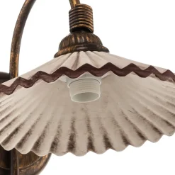 Wandlamp Rosina, brons met roze keramische kap