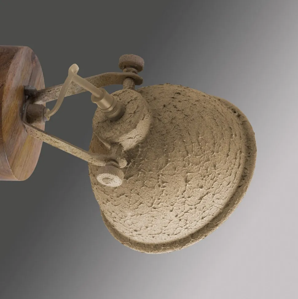 Wandlamp Samia 1-lamp mangohout beige structuur