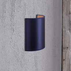 Wandlamp Satin van Atlas, donkerblauw/goud