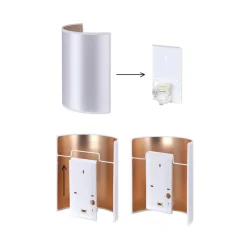 Wandlamp Satin van Atlas, donkerblauw/goud