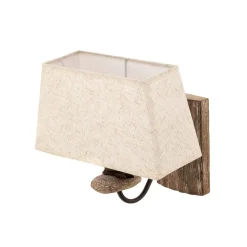 Wandlamp Seregon met steendecor en stoffen kap