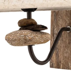 Wandlamp Seregon met steendecor en stoffen kap