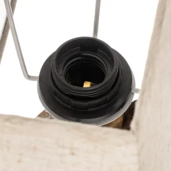 Wandlamp Seregon met steendecor en stoffen kap