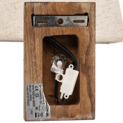 Wandlamp Seregon met steendecor en stoffen kap