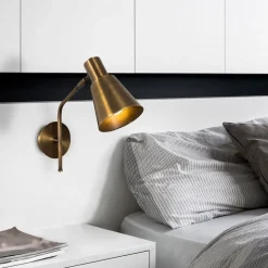 Wandlamp Sivani MR-663, goud antiek, metaal, Ø 15 cm