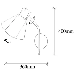 Wandlamp Sivani MR-663, goud antiek, metaal, Ø 15 cm
