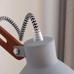 Wandlamp Skansen, houten arm verstelbaar, grijs