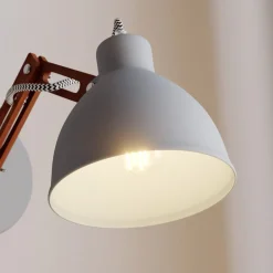 Wandlamp Skansen, houten arm verstelbaar, grijs