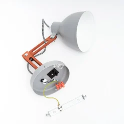 Wandlamp Skansen, houten arm verstelbaar, grijs