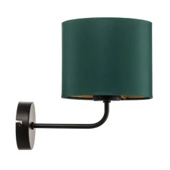 Wandlamp Soho, cilindrisch, groen/goud