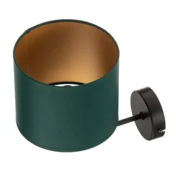 Wandlamp Soho, cilindrisch, groen/goud