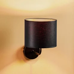 Wandlamp Soho cilindrisch zwart/goud