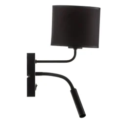 Wandlamp Soho cilindrisch leeslampje zwart/goud