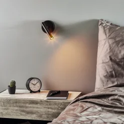 Wandlamp Sopel hoogte 15 cm, zwart