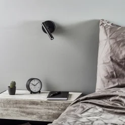 Wandlamp Sopel hoogte 15 cm, zwart