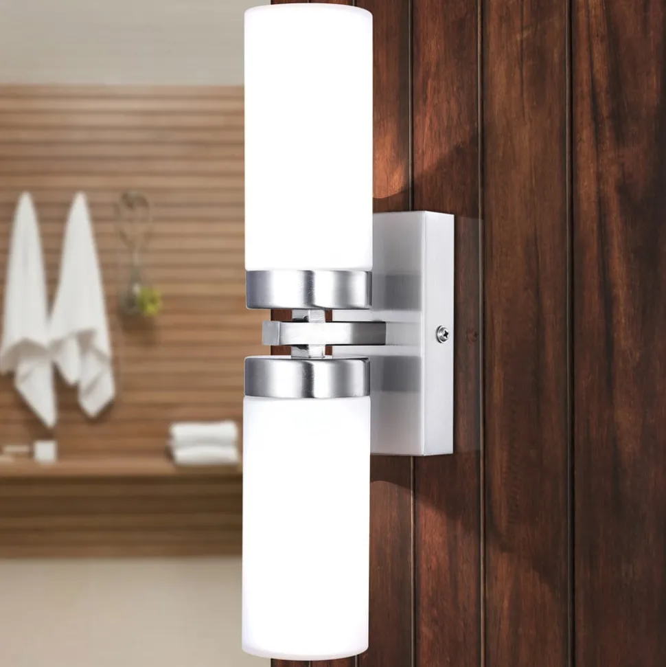 Wandlamp Space, nikkel, 2-lamps, IP44