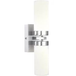 Wandlamp Space, nikkel, 2-lamps, IP44