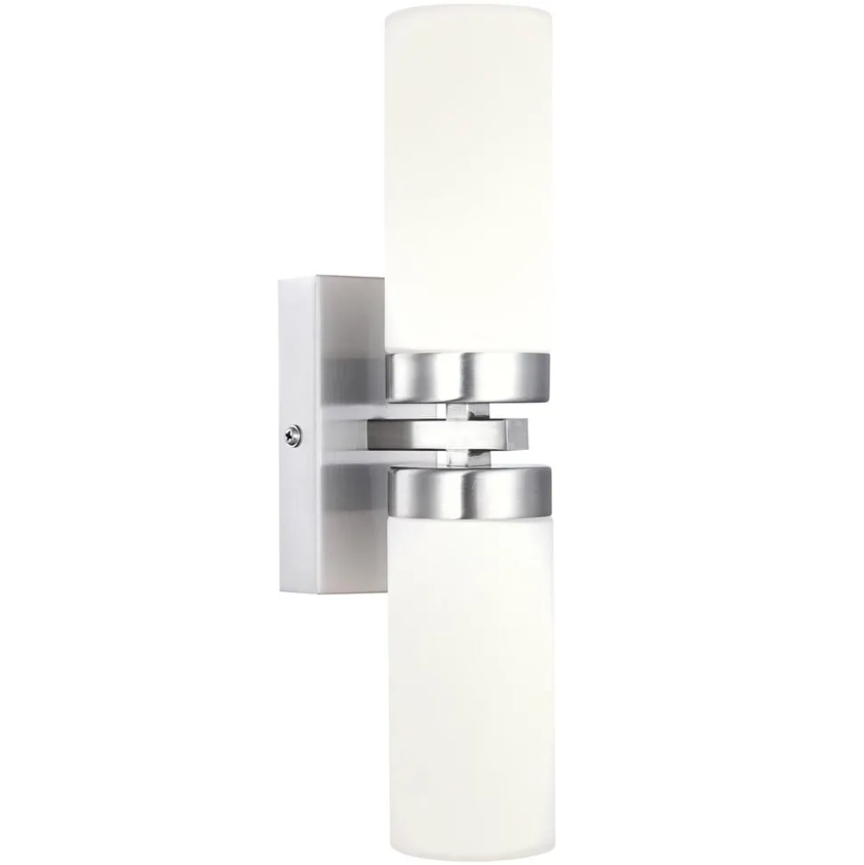 Wandlamp Space, nikkel, 2-lamps, IP44