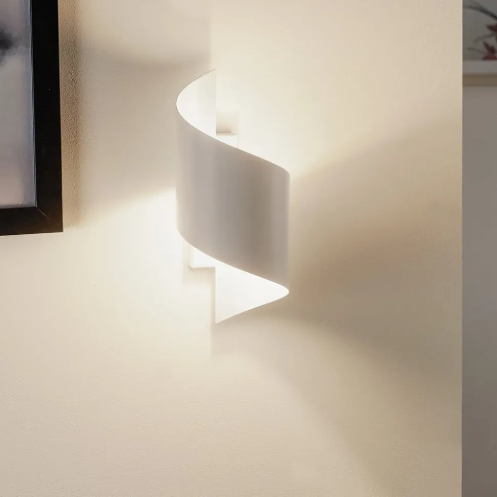 Wandlamp Spiner wit, hoogte 30 cm, staal