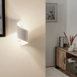 Wandlamp Spiner wit, hoogte 30 cm, staal