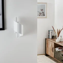 Wandlamp Spiner wit, hoogte 30 cm, staal