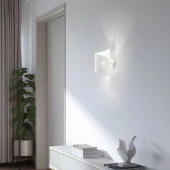 Wandlamp Spiral, wit, metaal, G9, 29 cm hoog