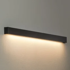 Wandlamp Straight L, 122 cm, zwart