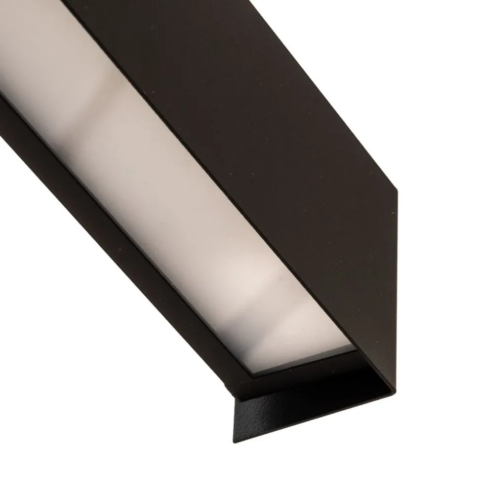 Wandlamp Straight L, 122 cm, zwart