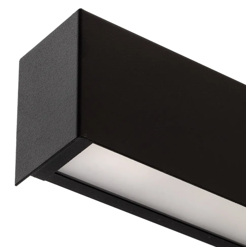 Wandlamp Straight L, 122 cm, zwart