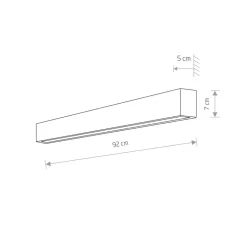 Wandlamp Straight M, 92 cm, wit