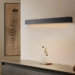 Wandlamp Straight M, 92 cm, zwart