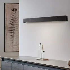 Wandlamp Straight M, 92 cm, zwart