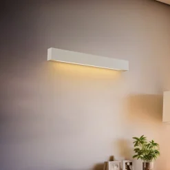 Wandlamp Straight S, 62 cm, wit